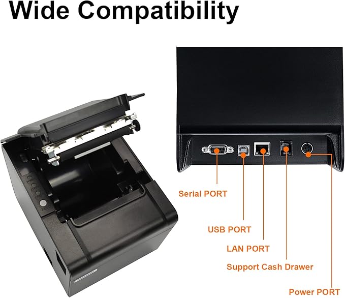 Rongta RP326 80mm POS Thermal Receipt Printer – Black - Image 4